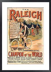 Постер Poster advertising cycles 'Raleigh' with a portrait of Arthur Augustus Zimmerman, world champion, 1893