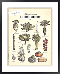Постер Ретро плакат огородника с разными овощами (3)
