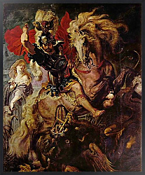 Постер Рубенс Петер (Pieter Paul Rubens) Битва с драконом. Фрагмент