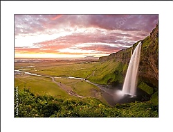 Постер Водопад Сельяландсфосс, Исландия
