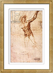 Постер Микеланджело (Michelangelo Buonarroti) Sketch of a Nude Man
