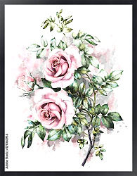 Постер Розовая роза в пастельных тонах