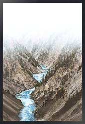 Постер Голубая река в туманных горах