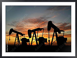 Постер Три нефтяных станка-качалки
