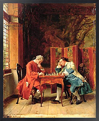 Постер Мейсоньер Эрнест The Chess Players, 1856