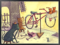 Постер Кошачий магазин велосипедов