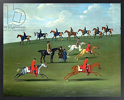 Постер Сеймур Джеймс Race Horses exercising in a landscape