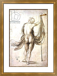 Постер Дюрер Альбрехт Nude Study or, Nude Female from the Back, 1495