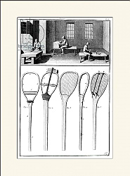 Постер Школа: Французская 18в. Construction of tennis rackets, 1751