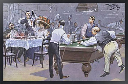 Постер Comical  scene in a billiards hall 2