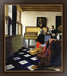 Постер Вермеер Ян (Jan Vermeer) Урок музыки, или Кавалер и дама у спинета