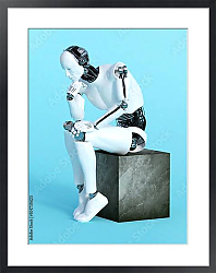 Постер Робот в позе мыслителя