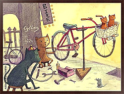Постер Кошачий магазин велосипедов
