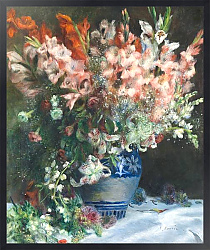 Постер Ренуар Пьер (Pierre-Auguste Renoir) Гладиолусы в вазе