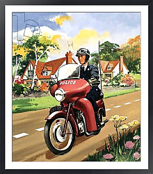 Постер Школа: Английская 20в. Motorcycle police