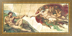 Постер Микеланджело (Michelangelo Buonarroti) Фрески плафона Сикстинской капеллы. История творения. Господь сотворяет Адама