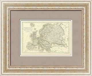 Антикварная Карта Европы, Великобритания, 1840 г.