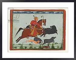 Постер Школа: Индийская 18в Maharaja Pratap Singh II of Mewar Hunting Boar, c.1750-75