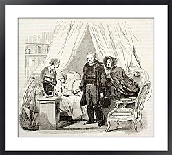 Постер Doctor visiting ill man. Created by Lamy, published on Magasin Pittoresque, Paris, 1843