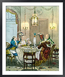 Постер French gentry dining in the 18th century, published 1909.
