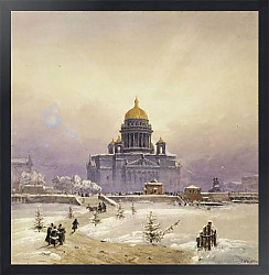 Постер Вайс Иоганн Зимний пейзаж с Исаакиевским собором