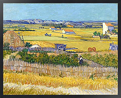 Постер Ван Гог Винсент (Vincent Van Gogh) Урожай в Ла Кро, и Монмажор на заднем плане