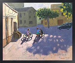 Постер Макара Эндрю (совр) Three children with bicycles, Spain