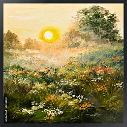 Постер Восход солнца в поле