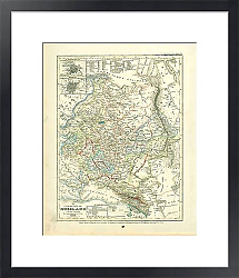 Постер Карта европейской части России, 1836 г.