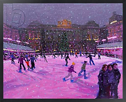 Постер Макара Эндрю (совр) Christmas skating,Somerset House with pink lights.2014