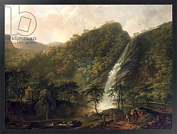 Постер Баррет Джордж View of Powerscourt Waterfallon canvas)