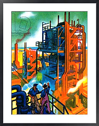 Постер Школа: Американская 20в. Нефтеперерабатывающий завод, 1951г.