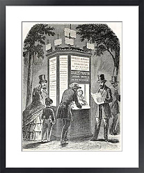Постер Newspaper kiosk. Created by Gaildrau, published on L'Illustration, Journal Universel, Paris, 1857