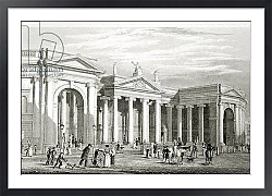 Постер Бартлет Уильям (последователи, грав) The Bank of Ireland, Dublin, from 'Scenery and Antiquities of Ireland' by George Virtue