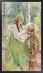 Постер Маковский Константин At the Spinning-Wheel
