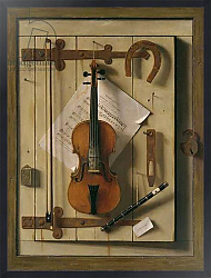 Постер Харнетт Уильям Still Life, Violin and Music, 1888