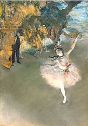 Постер Дега Эдгар (Edgar Degas) The Star, or Dancer on the stage, c.1876-77