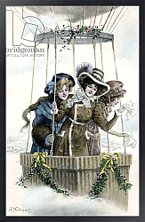 Постер Картины Women riding in a  hot air balloon -