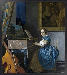 Постер Вермеер Ян (Jan Vermeer) Молодая женщина у клавесина