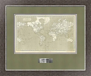 Карта мира (оригинал), издательство Pearson Longman, Лондон, 1807 г