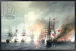 Постер Айвазовский Иван Russian-Turkish Sea Battle of Sinop on 18th November 1853, 1853