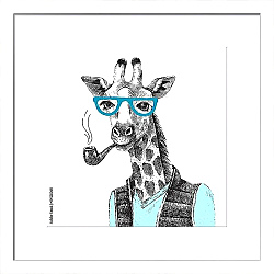 Постер Жираф хипстер