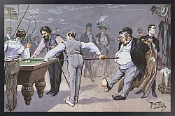 Постер Comical  scene in a billiards hall