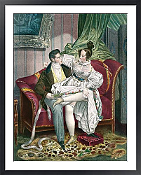 Постер 19th century lovers in a drawing room by Eduard Fuchs, published 1909.