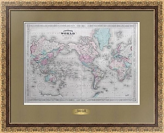 Старинная карта мира в проекции Меркатора