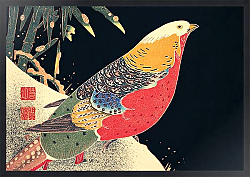 Постер «Золотой фазан в снегу» (ок. 1900 г.), иллюстрация Ито Якучу