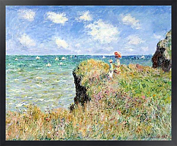 Постер Моне Клод (Claude Monet) Прогулка на утесе в Пурвиле