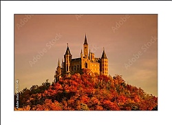 Постер Германия. Замок Гогенцоллерн - «Замок в облаках». Осень