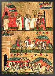 Постер Battle of the Novgorodians with the Suzdalians, Novgorod School, mid 15th century