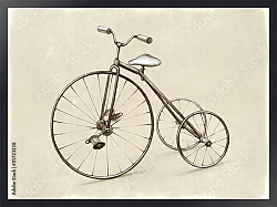 Постер Карандашный рисунок ретро-велосипеда